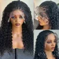 Ladies Long Water Curly Closure Frontal Wig Deep Wave Raw Virgin Indian Cuticle Aligned 13x4 Lace Front Human Hair Wigs